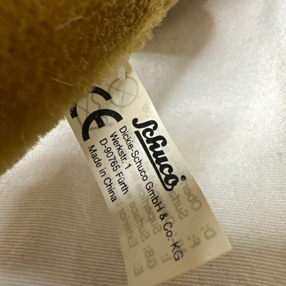 Schuco Jointed Teddy Bear Brown Purring Sound Hang Tag 11" W/ Bow Ruffle - Picture 7 of 7